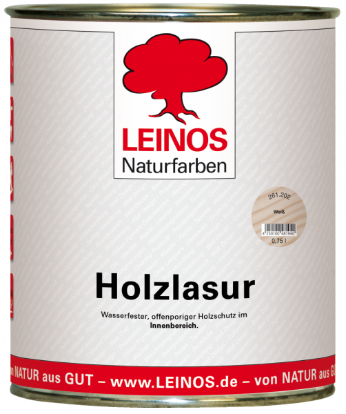 Leinos Holzlasur weiß innen 0,75l